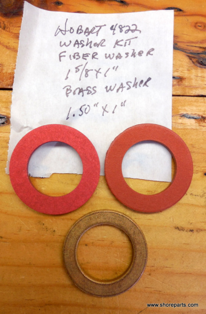  HOBART 4822 MEAT GRINDER FIBER WASHER + BRASS WASHER KIT FIBER WASHERS 1-5/8" OD X 1" ID BRASS WASH